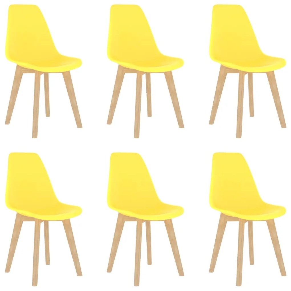 Sedie Da Pranzo 6 Pz Gialle İn Plastica /