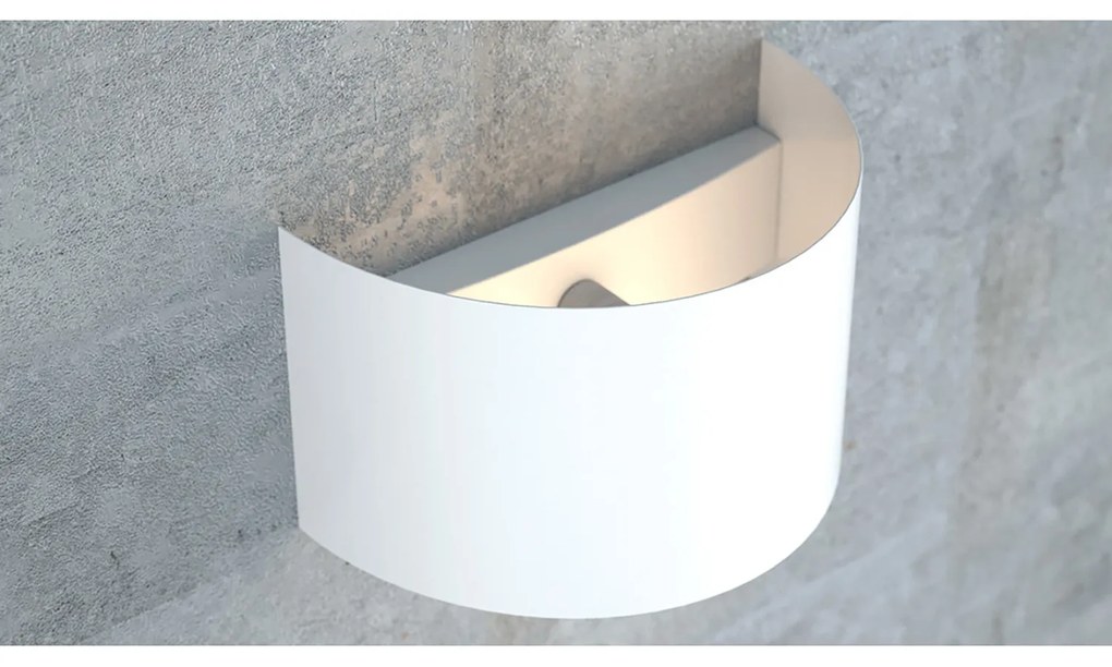 Applique Moderna 1 Luce Floki Fascia In Acciaio Bianco