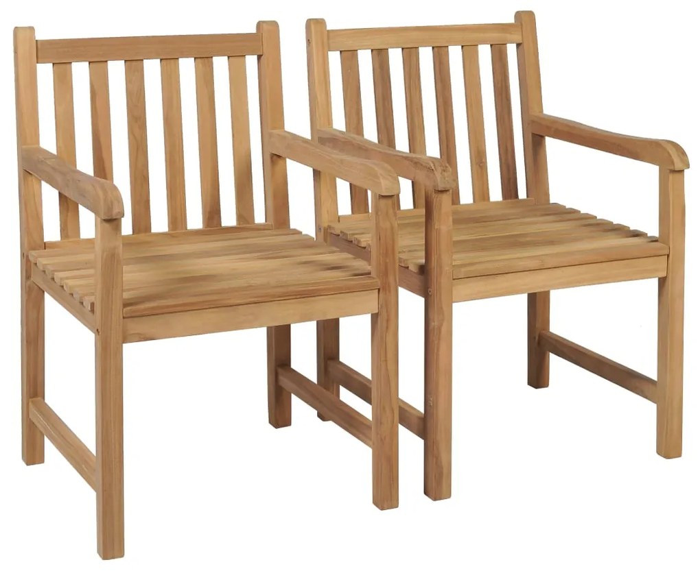 Sedie da giardino 2 pz con cuscini antracite massello di teak