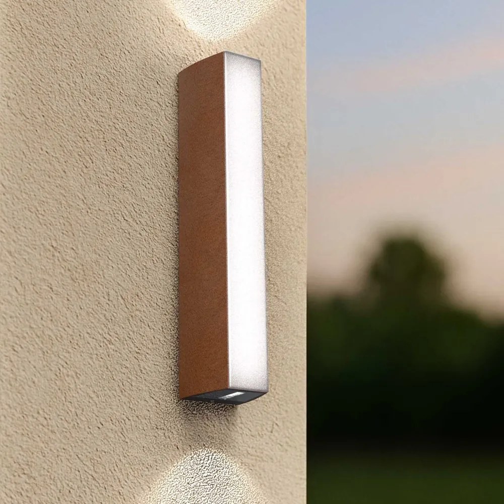Applique Bidirezionale Corten 12W CCT, IP65 da esterno - Serie FILO Colore Bianco Variabile CCT