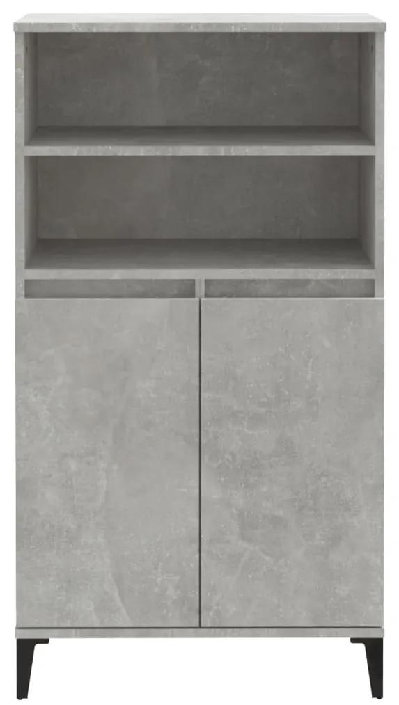 Credenza grigio cemento 60x36x110 cm in legno multistrato