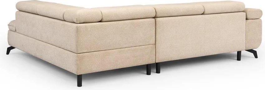 Divano angolare beige (con penisola a destra/a L) con rivestimento in ciniglia Marbeya – Ropez