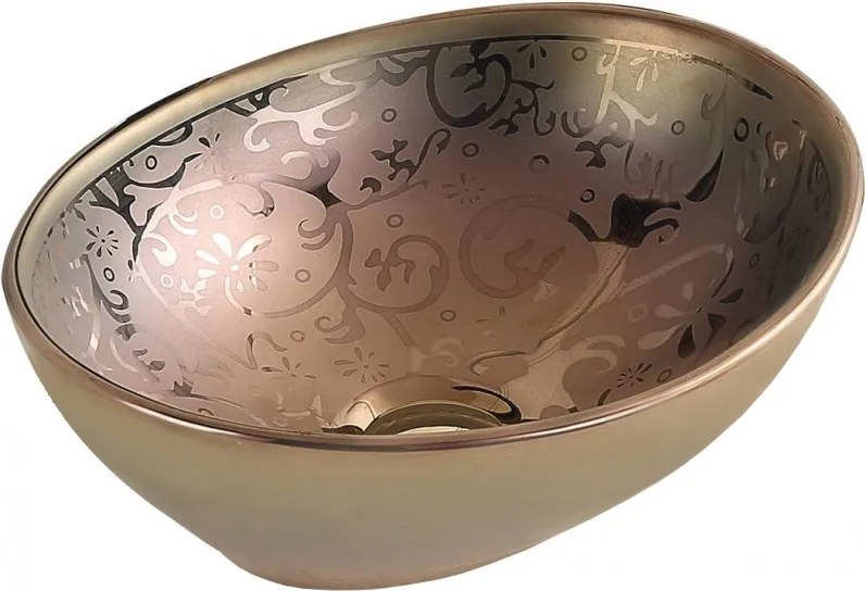 Mexen Elza lavabo da appoggio 40 x 33 cm, oro - 21014053