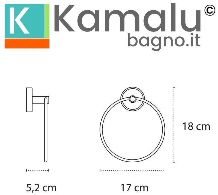 Kamalu - portasalvietta anello in acciaio inox lucido e abs bianco | nico-b