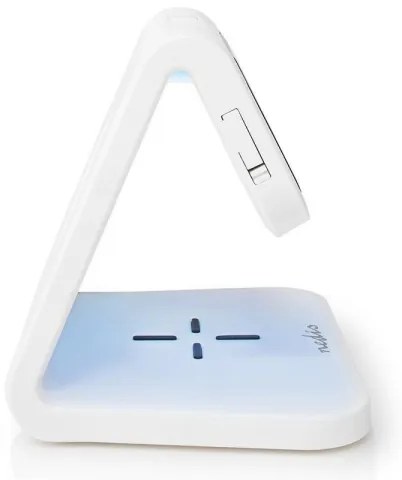 Nedis WCACQ10W1WT - LED RGB Orologio a sveglia con caricatore wireless LED/10W/5V bianco