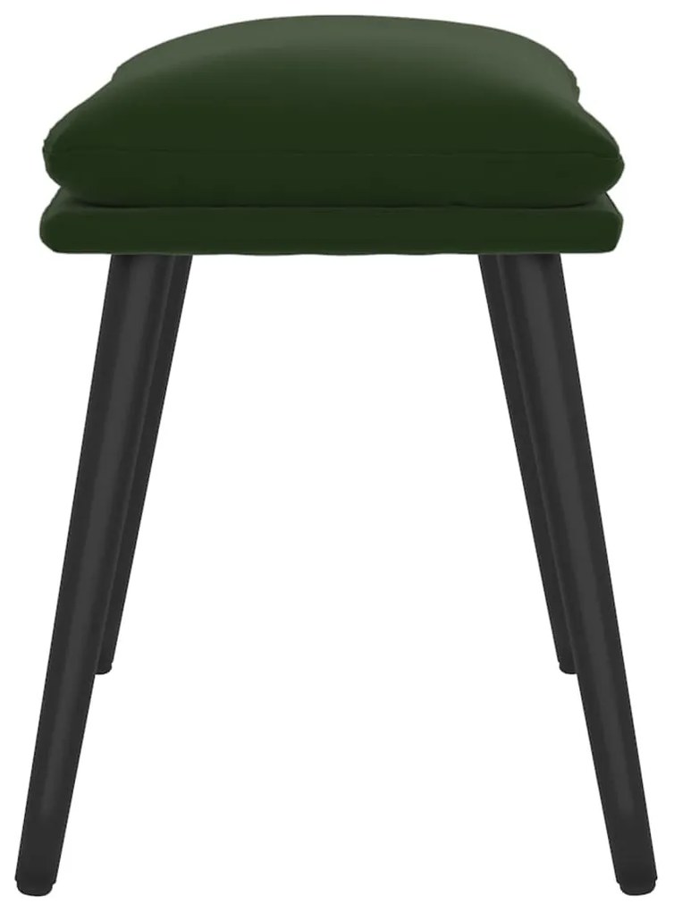 Poggiapiedi verde scuro 45x29,5x35 cm in velluto