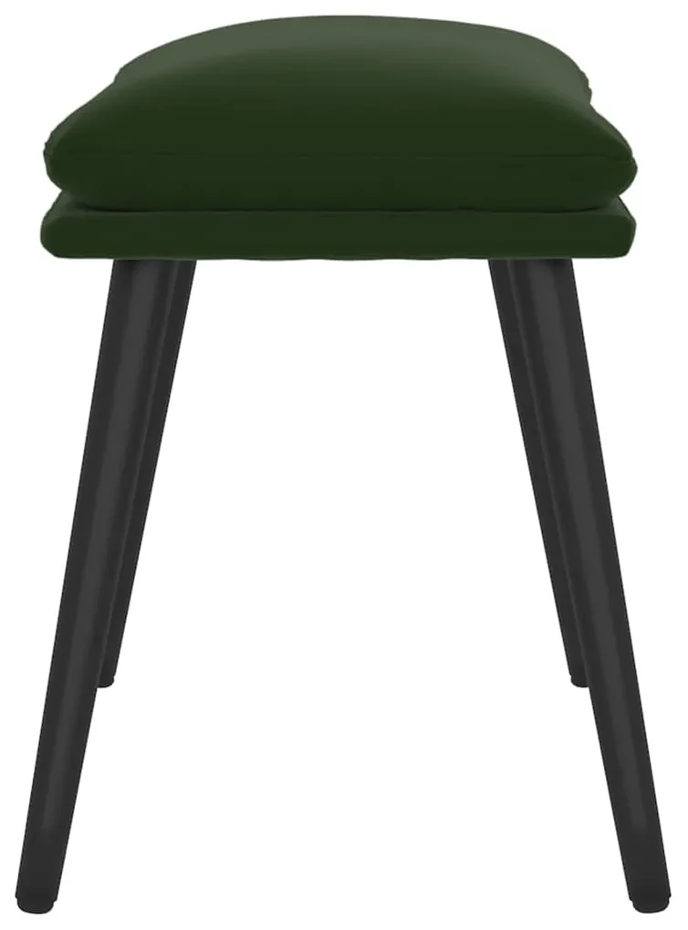 Poggiapiedi verde scuro 45x29,5x35 cm in velluto