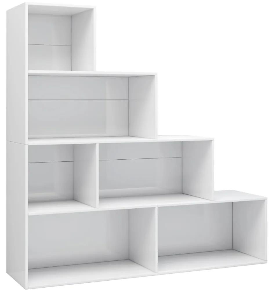 Libreria/divisorio bianco lucido 155x24x160 cm in truciolato