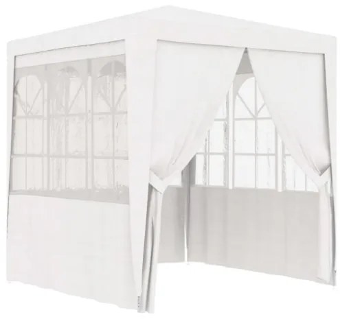 Gazebo Professionale con Pareti 2,5x2,5 m Bianco 90 g/m²