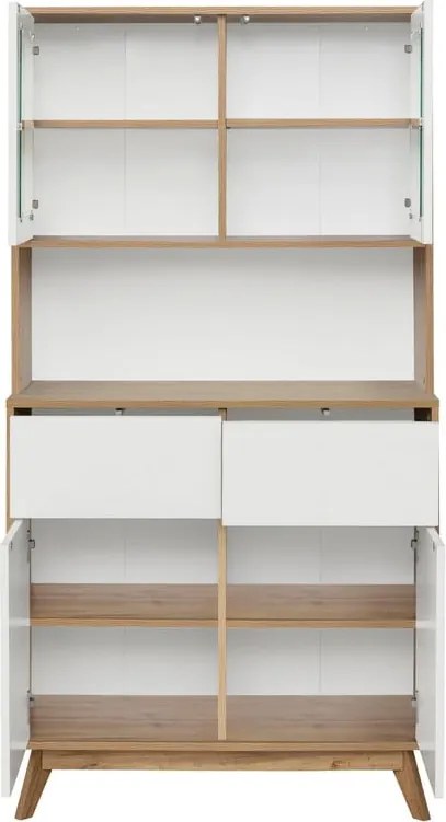 Credenza bianca con effetto rovere naturale 84x165 cm Skandi - Støraa