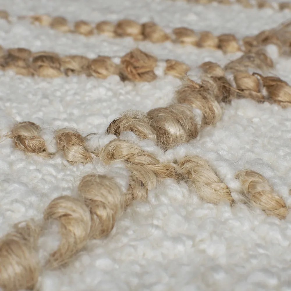 Tappeto color crema in misto lana tessuto a mano 160x230 cm Astera Linear – Flair Rugs