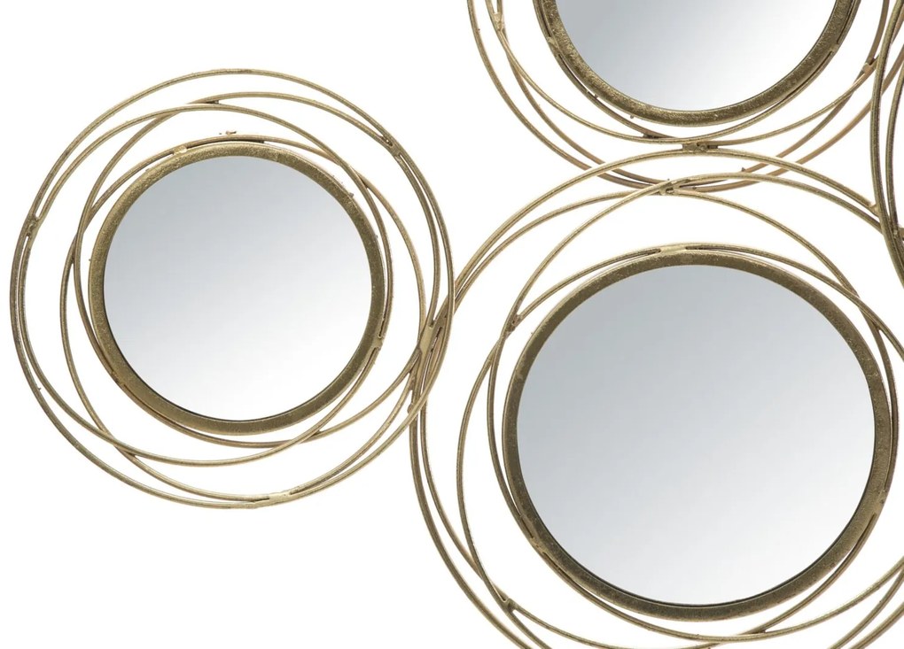 Specchio Rotondo in Metallo Dorato cm 124,5x4x53,5