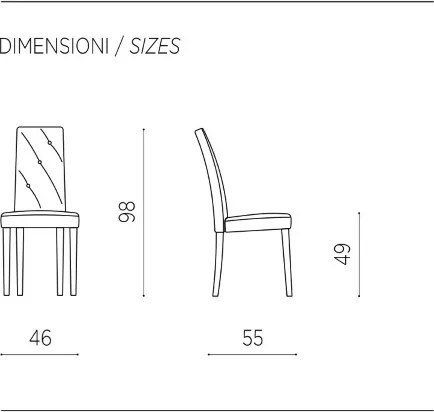 Sedia ecopelle Beige - schienale imbottito 2 sedie JENNY