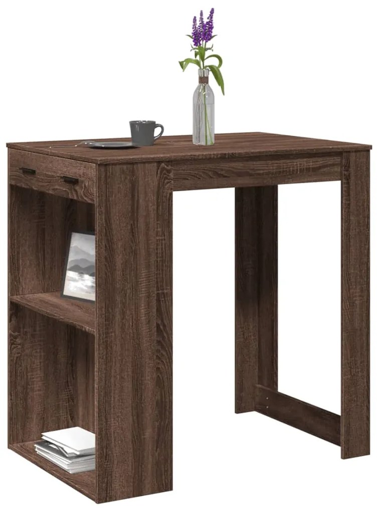 Tavolo Da Bar Rovere Marrone 102x70x103,5 Cm İn Truciolato /