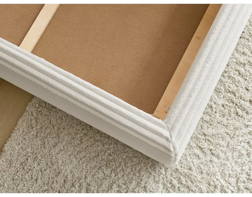 Letto matrimoniale imbottito beige con contenitore con rete inclusa 180x200 cm Jade – Bobochic Paris