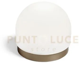 Domu lampada da tavolo piccola bronzo vetro bianco 1 luce attacco gx53