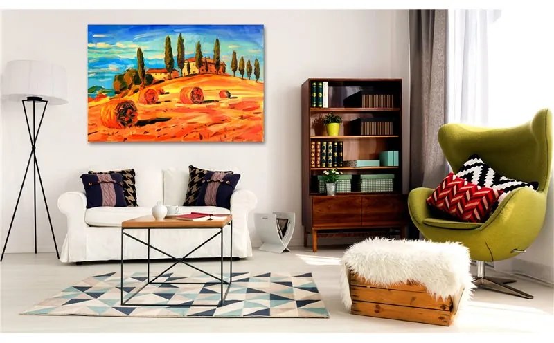 Quadro  August in Tuscany  Colore Blu, Dimensioni e Misure 60x40