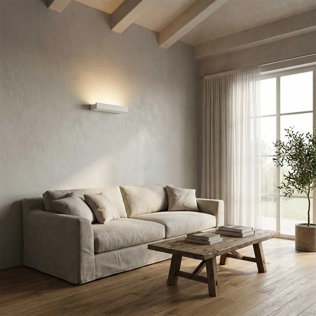 Applique da Parete G9 Rettangolare a Luce Indiretta in Gesso