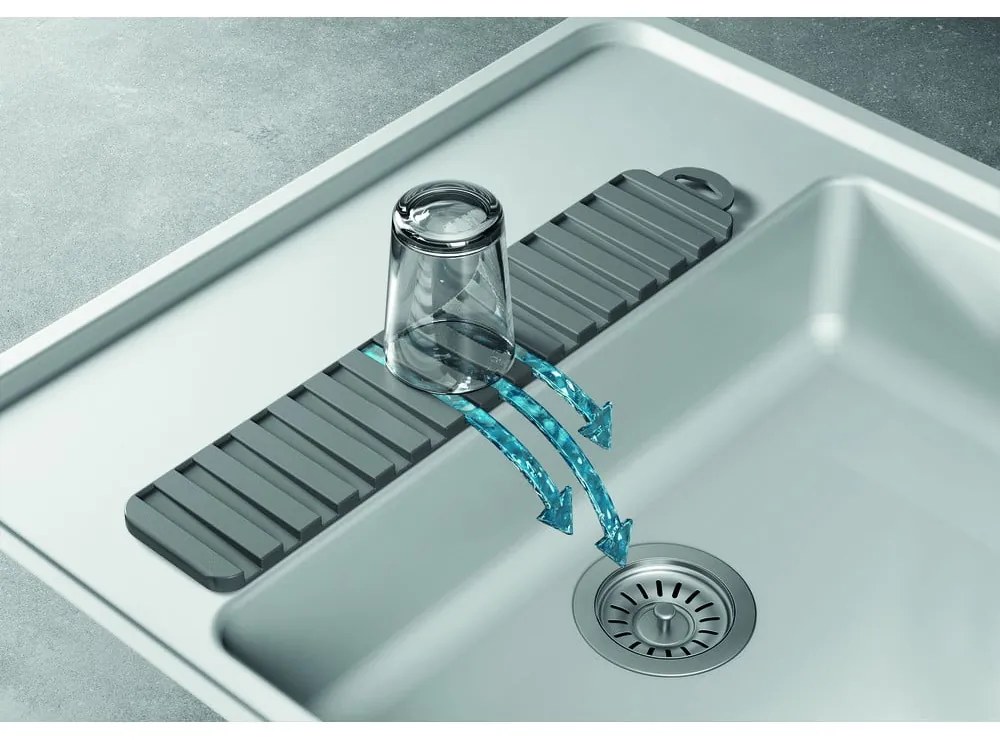 Tappetino scolapiatti grigio in plastica 42x8 cm Gravity – Metaltex