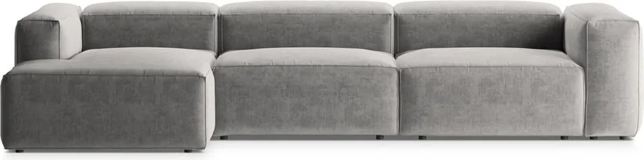 Divano angolare grigio chiaro (con penisola a sinistra/con chaise lounge) Bergamo – Cosmopolitan Design