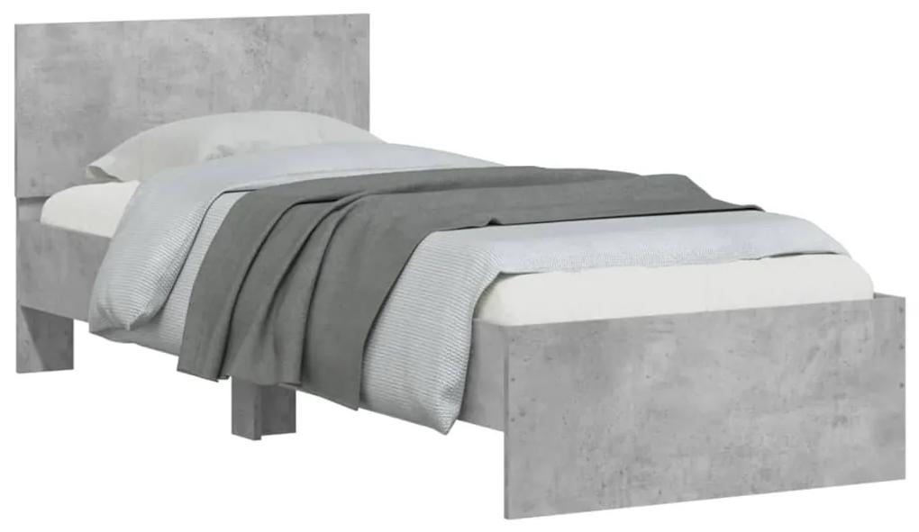 Giroletto testiera grigio cemento 90x200 cm legno multistrato
