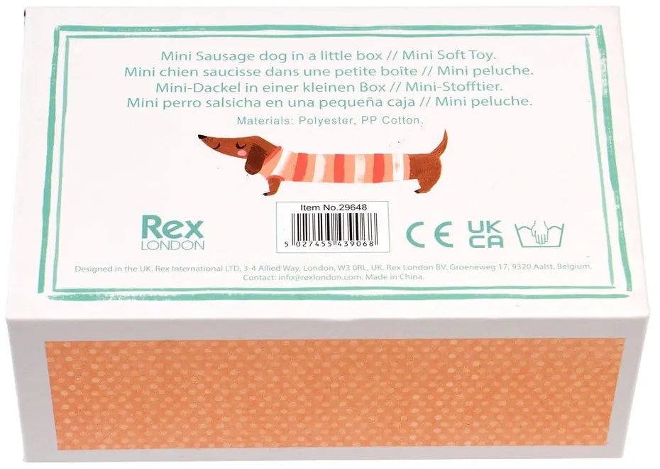 Peluche Mini Sausage Dog in a Little Box - Rex London