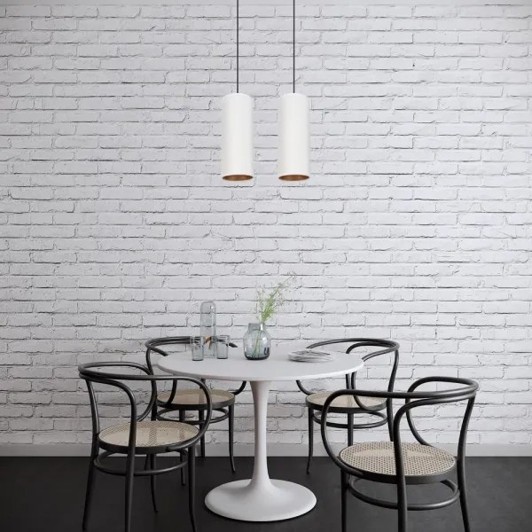 Lampadario a cavo AVALO 2xE27/60W/230V bianco/rame