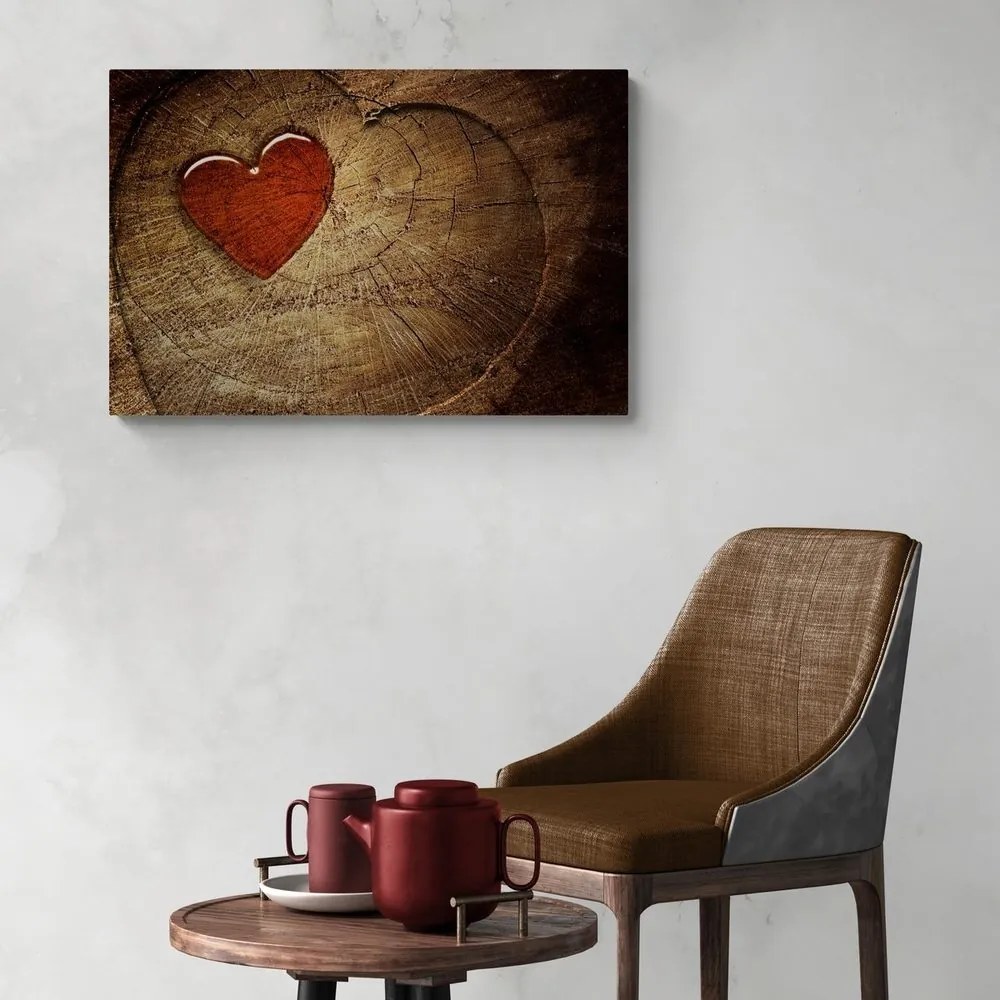 Quadro su tela – Cuore su tronco