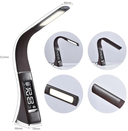 Immax 08948L - Lampada da tavolo LED dimmerabile con display LEATHER LED/7W/230V