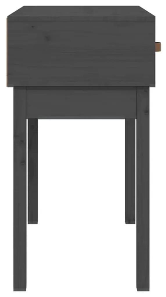 Tavolo consolle grigio 76,5x40x75 cm in legno massello di pino