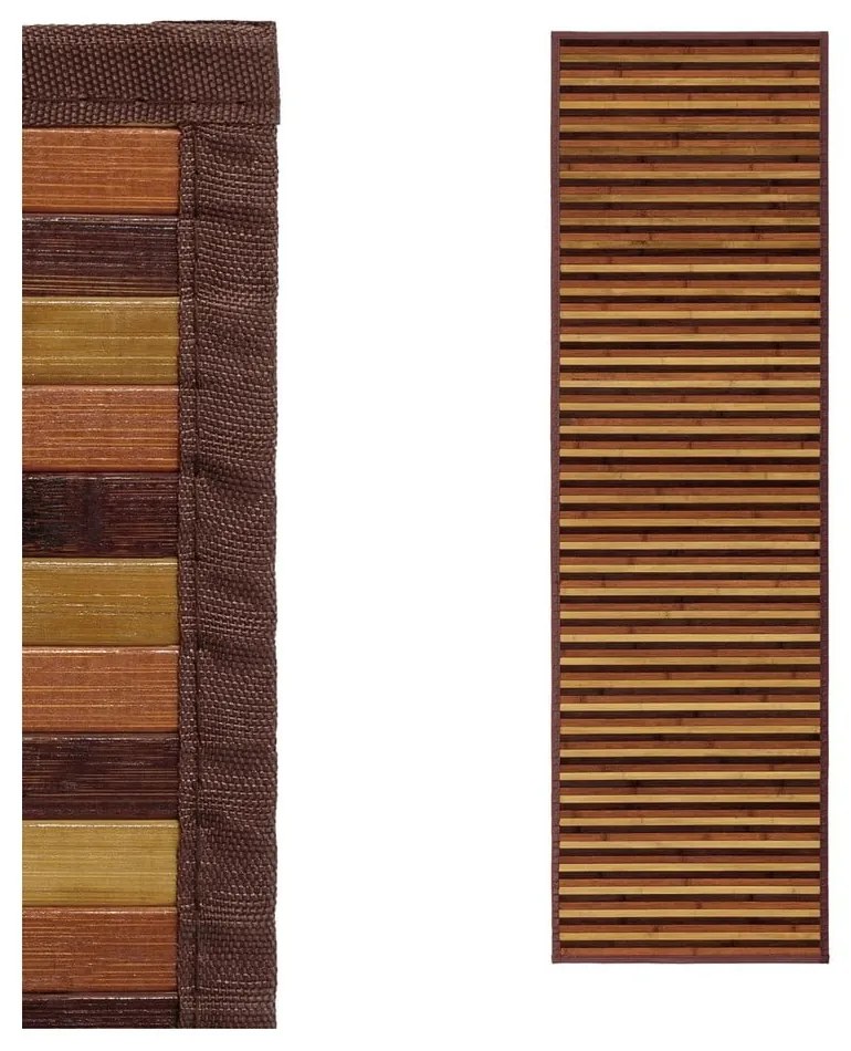 Passatoia in bambù di colore marrone-senape 60x200 cm - Casa Selección