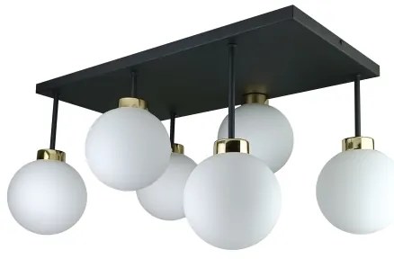 Lampadario a plafone DEA 6xE14/60W/230V nero/oro/bianco