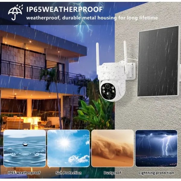 Immax NEO 07804L-Camera solare smart SENTRY 9000mAh Wi-Fi Tuya IP65