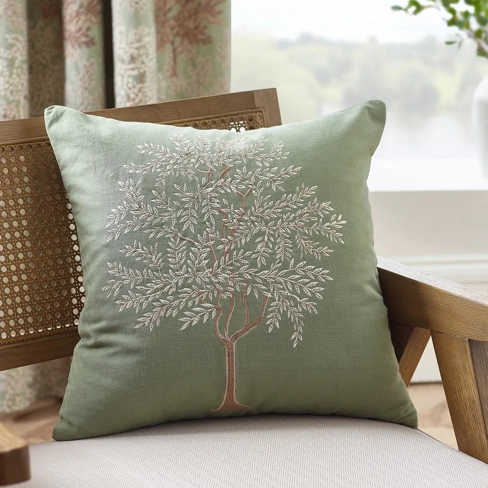Cuscino decorativo in cotone 45x45 cm Woodland Trees Embroidered – Catherine Lansfield