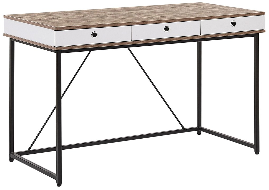 Set di mobili da ufficio legno chiaro e nero FOSTER/HINTON Beliani