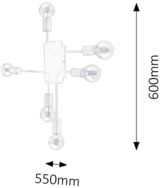 Rabalux 2103 - Lampadario fisso LANNY 6xE27/15W/230V