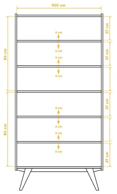 Libreria in legno di rovere 100x200 cm Retro - The Beds