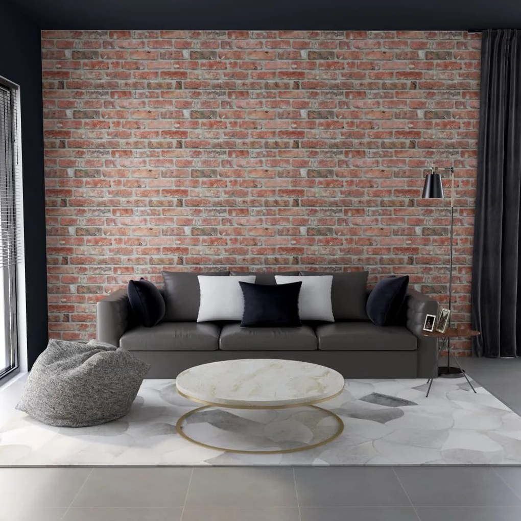 Pannelli Murali 3d Con Design A Mattoni Rosso 10 Pz Eps /