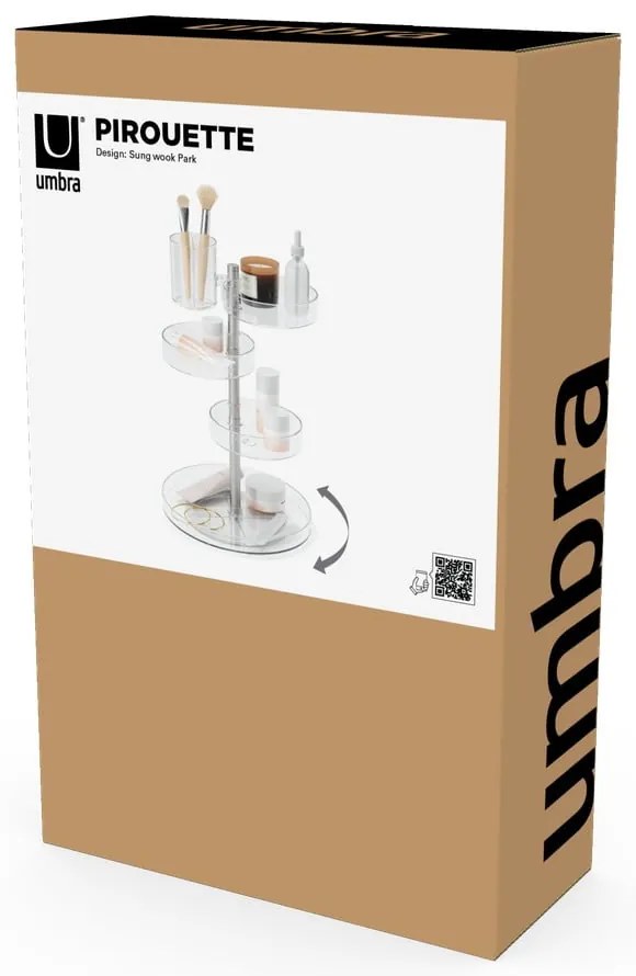 Organizer da bagno in plastica girevole per cosmetici Pirouette - Umbra