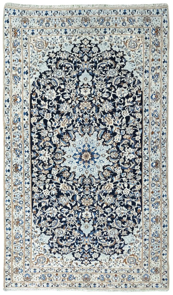 Nain Tappeto 120 x 200 Blu (Iran) Annodato A Mano