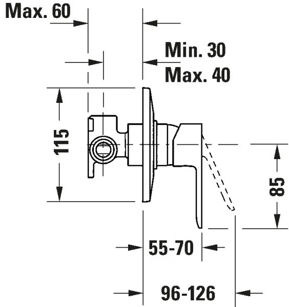 Duravit DC4210007010 - Miscelatore doccia per installazione a incasso D-CODE, cromo lucido