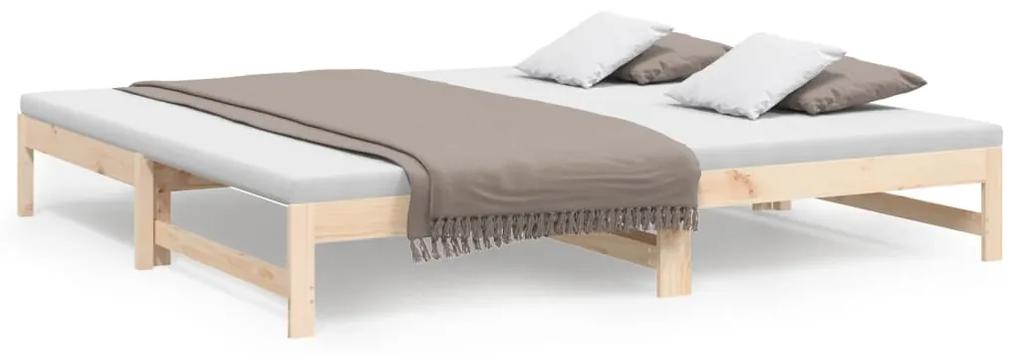 Dormeuse estraibile 2x(100x200) cm legno massello di pino