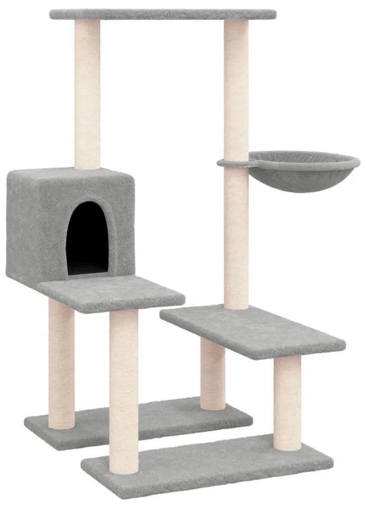 Albero per gatti con tiragraffi in sisal grigio chiaro 94,5 cm