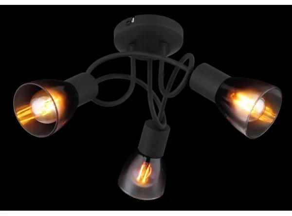 Globo 54312-3D - Lampadario a plafone SATELLA 3xE14/25W/230V nero