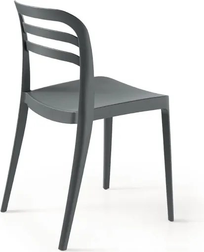 Sedia da giardino in polipropilene impilabile - DJANGO ANTRACITE 2 pezzi