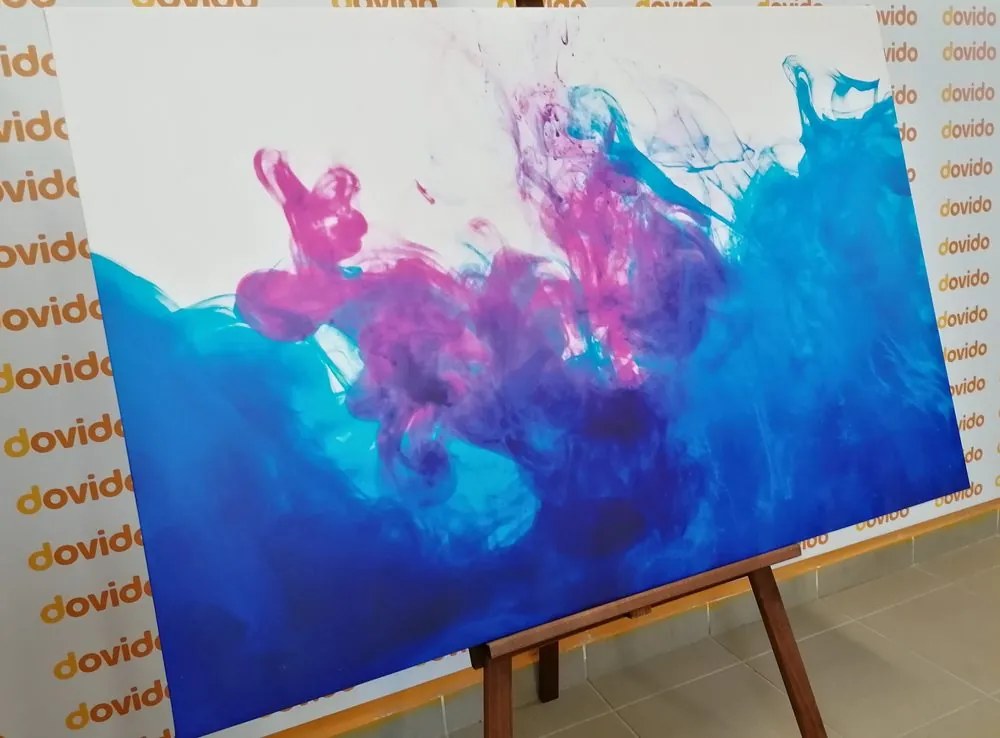 Stampa su tela – Inchiostro in sfumature blu-viola