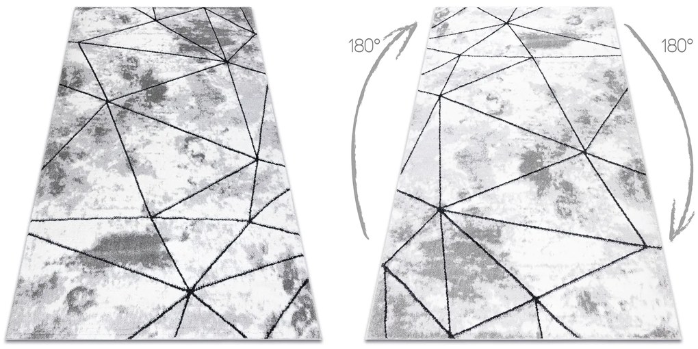 Tappeto moderno COZY Polygons, geometrico, triangoli - Structural due livelli di pile grigio