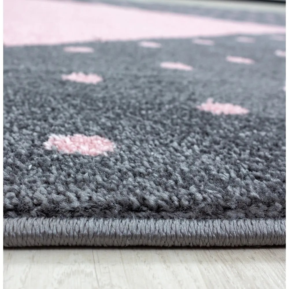 Tappeto per bambini rosa-grigio ø 120 cm Bambi - Ayyildiz Carpets