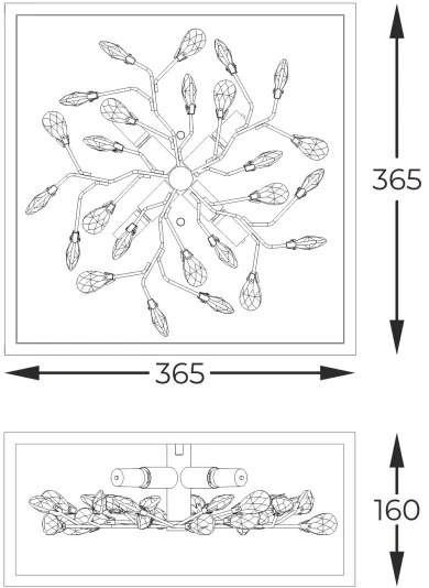 Zuma Line C0578-04A-B5TF - Plafoniera SPRING 4xG9/33W/230V nero/oro