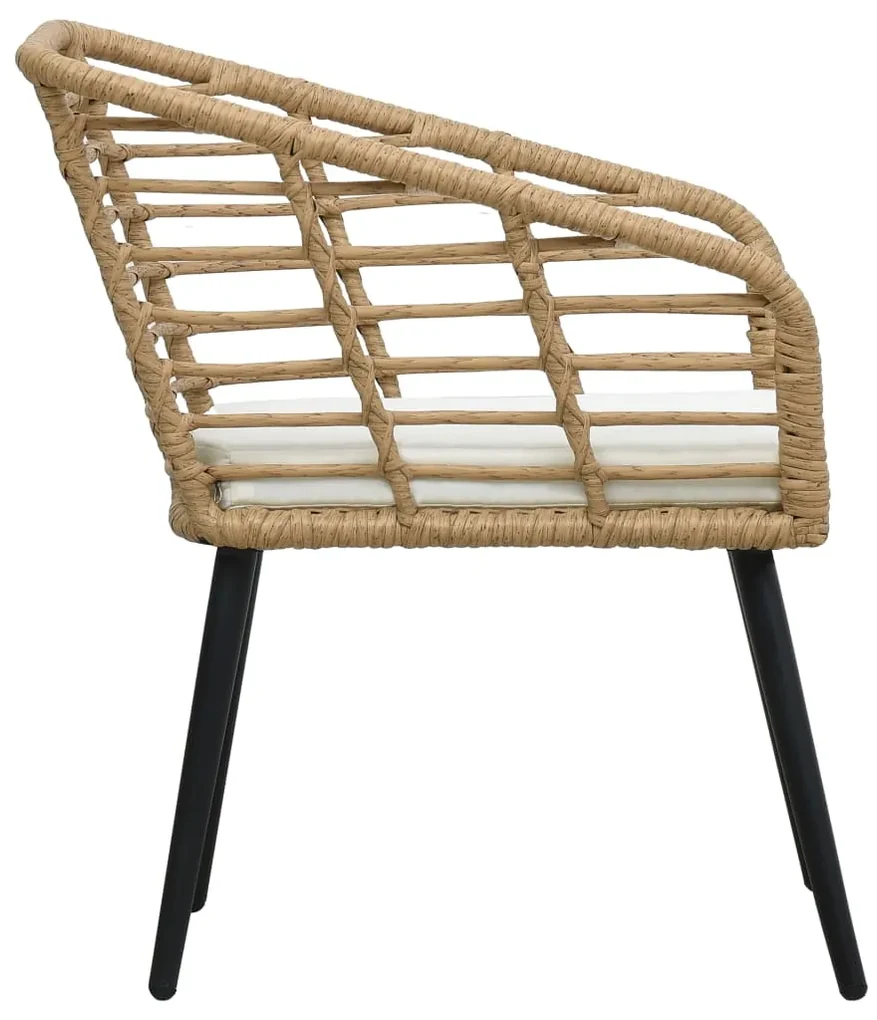 Sedie da giardino 2 pz con cuscini in polyrattan rovere